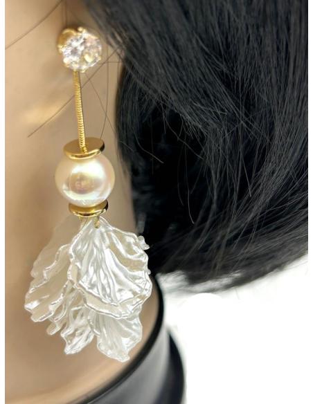 PENDIENTES INVITADAS DE BODA LARGOS CON HOJITAS ANACARADAS