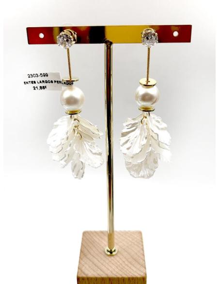 PENDIENTES INVITADAS DE BODA LARGOS CON HOJITAS ANACARADAS