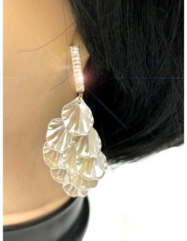 PENDIENTES MUJER BLANCOS LOS MAS BONITOS PARA BODAS DE TARDE NOCHE