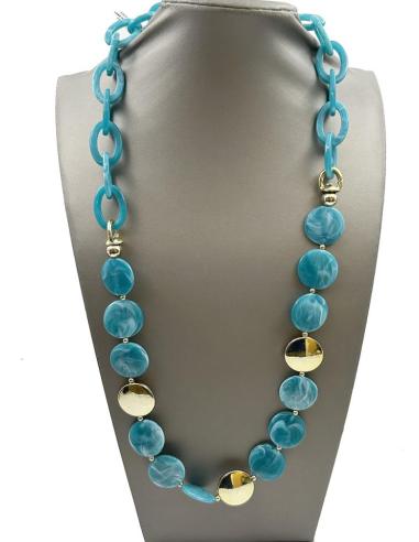 COLLARES MUJER AZULES ESLABON GRANDE MODA PARA EL VERANO
