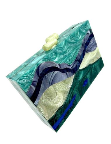 BOLSOS Y CLUTCH DE FIESTA EN VERDE, OLAS DE MAR
