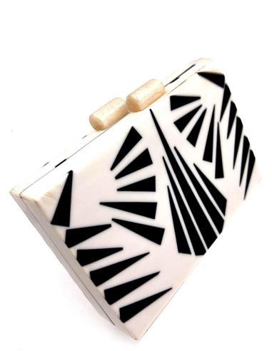 CLUTCHS Y BOLSOS DE FIESTA ORIGINALES DISEÑO INCA, BLANCO Y NEGRO