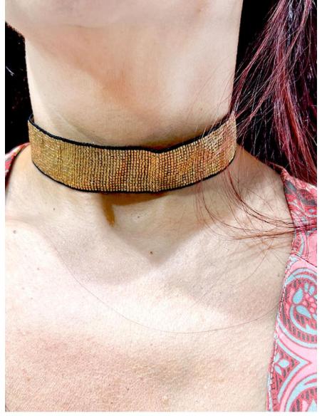 COLLARES MUJER CHOKERS DORADOS Y NEGROS DE MIJUKI PARA DIA Y NOCHE