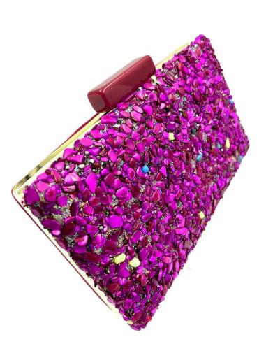 BOLSOS DE FIESTA FUCSIAS BUGAMBILIAS CON PEDRERIA PARA BODAS