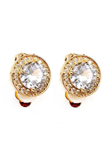 PENDIENTES DE CLIP PEQUEÑOS EN PLATEADO O EN DORADO DISEÑO DE BOTON BRILLO