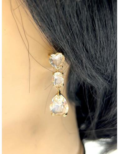 PENDIENTES LARGOS CRISTAL MUY ELEGANTES PARA BODAS Y EVENTOS