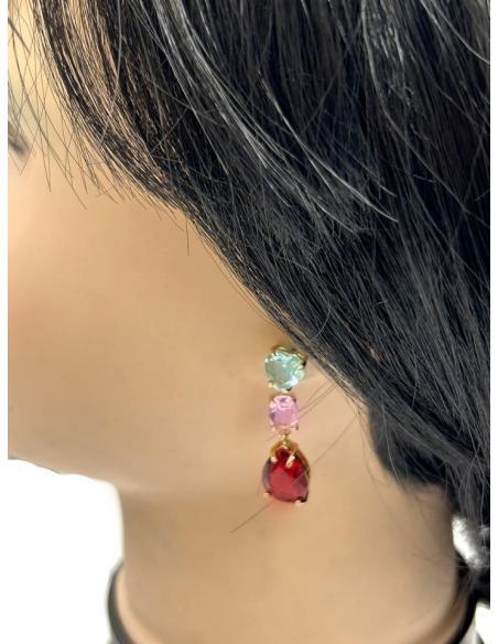PENDIENTES ELEGANTES TRIO DE COLOR ESPECIAL MADRINAS BODA