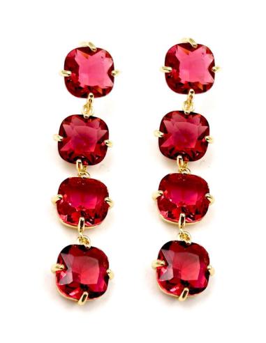 PENDIENTES LARGOS ROSAS AFRESADO MUY ELEGANTES ALTA CALIDAD PARA BODAS