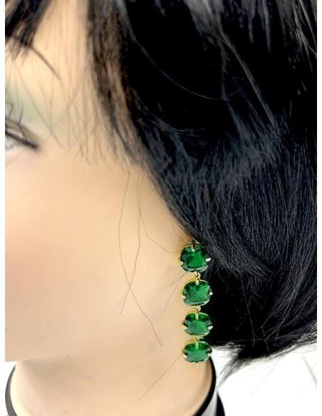 PENDIENTES LARGOS VERDES MUY ELEGANTES ALTA CALIDAD PARA BODAS