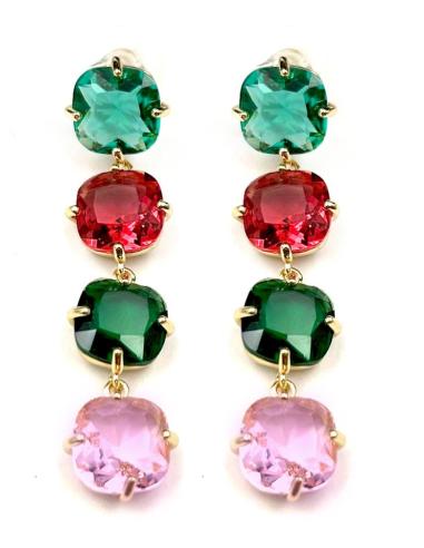 PENDIENTES LARGOS MULTICOLOR MUY ELEGANTES ALTA CALIDAD PARA BODAS