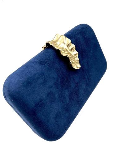 BOLSOS DE FIESTA AZULES MARINO CON BONITO CIERRE DORADO PARA BODAS