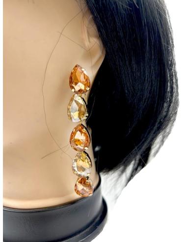 PENDIENTES DORADOS LARGOS ESPECTACULAR BRILLO PARA FIESTA Y NOCHE