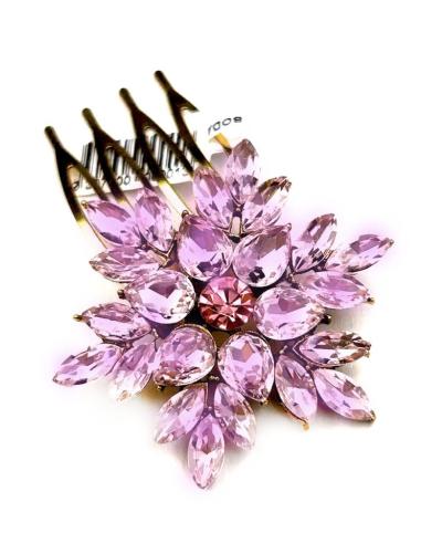 TOCADOS ROSAS PEQUEÑOS PEINETA DE PEDRERIA DE CRISTAL BRILLO