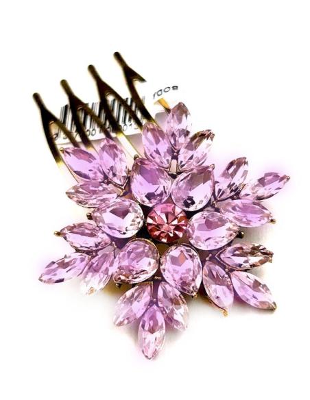 TOCADOS ROSAS PEQUEÑOS PEINETA DE PEDRERIA DE CRISTAL BRILLO