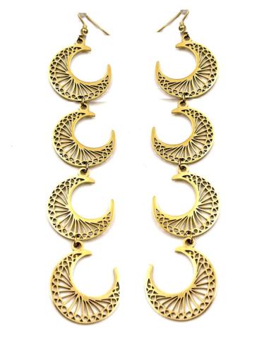 PENDIENTES DORADOS LARGOS PARA LAS AMANTES DE LAS LUNAS