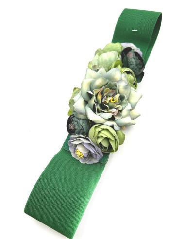 CINTURONES MUJER VERDES DE FLORES PARA BODAS Y COMUNIONES