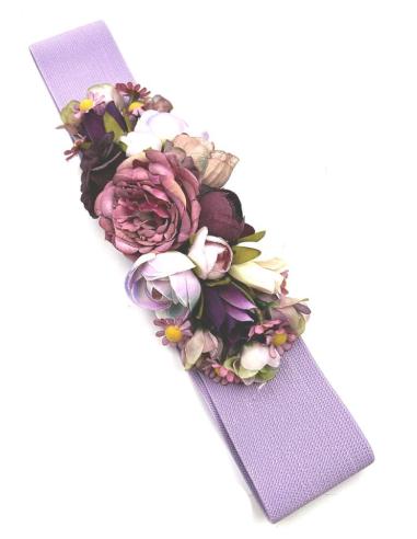 CINTURONES MUJER MORADOS CLARO DE FLORES PARA INVITADAS BODAS