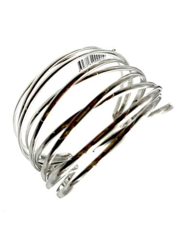 PULSERAS PLATEADAS DE MUJER DISEÑO AROS ENTRELAZADOS PARA BODAS