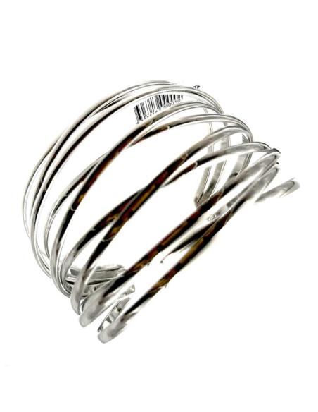PULSERAS PLATEADAS DE MUJER DISEÑO AROS ENTRELAZADOS PARA BODAS