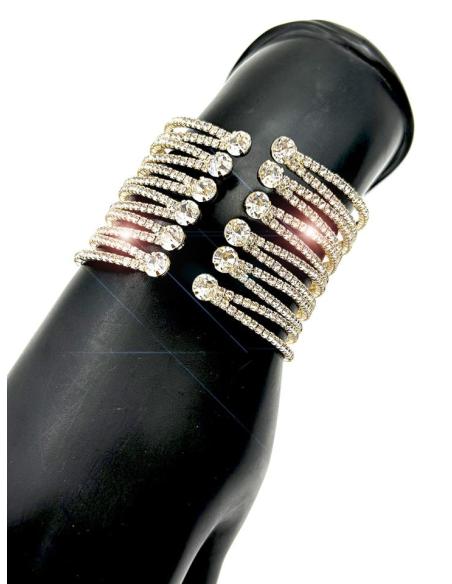 PULSERAS PLATEADAS CON CRISTAL EFECTO EXTRA BRILLO FABULOSAS PARA BODAS Y NOCHE