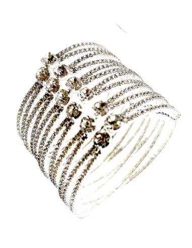 PULSERAS PLATEADAS CON CRISTAL EFECTO EXTRA BRILLO FABULOSAS PARA BODAS Y NOCHE