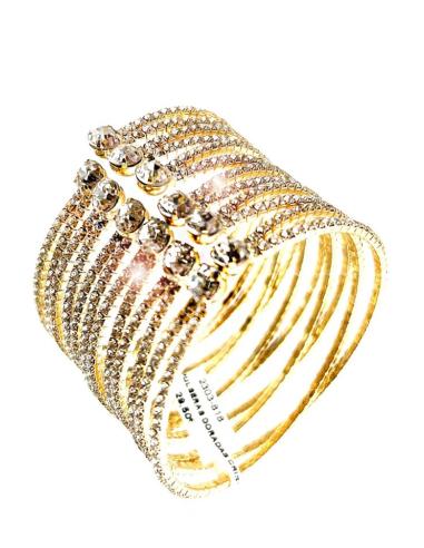 PULSERAS DORADAS CON CRISTAL EFECTO EXTRA BRILLO FABULOSAS PARA BODAS Y NOCHE