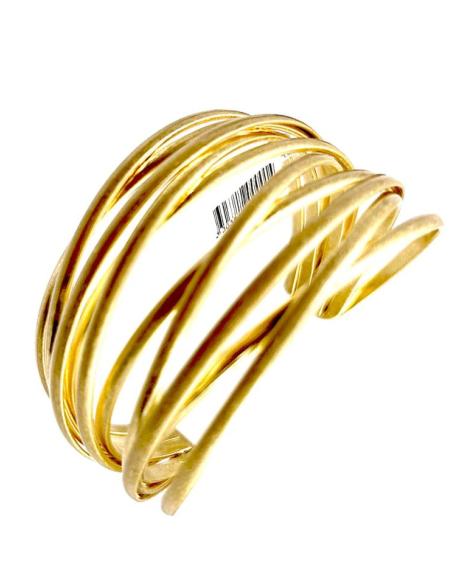 PULSERAS DORADAS DE MUJER DISEÑO AROS ENTRELAZADOS PARA BODAS