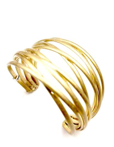PULSERAS DORADAS DE MUJER DISEÑO AROS ENTRELAZADOS PARA BODAS