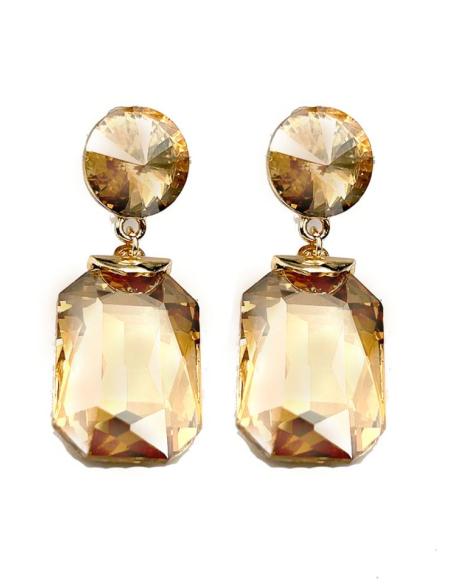 PENDIENTES LARGOS DORADOS DE FIESTA EXTRA BRILLO PARA BODAS NOCHE