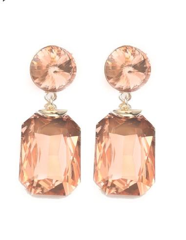 PENDIENTES LARGOS MELOCOTON DE FIESTA EXTRA BRILLO PARA BODAS NOCHE
