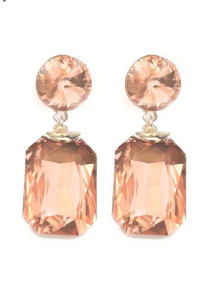 PENDIENTES LARGOS MELOCOTON DE FIESTA EXTRA BRILLO PARA BODAS NOCHE