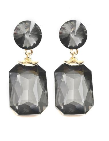 PENDIENTES LARGOS GRISES DE FIESTA EXTRA BRILLO PARA BODAS NOCHE