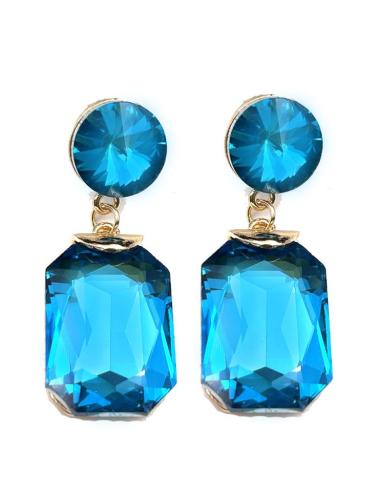 PENDIENTES LARGOS AZULES DE FIESTA EXTRA BRILLO PARA BODAS NOCHE