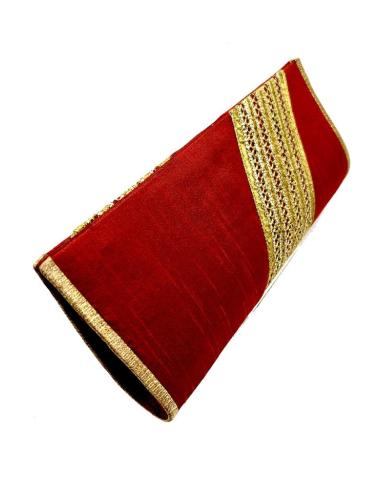 BOLSOS BODA Y FIESTA GRANATES CARTERA BAGUETTE CON DORADO VIEJO