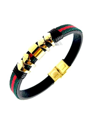 PULSERAS HOMBRE ORIGINALES EN COLORES DORADO NEGRO VERDE Y ROJO