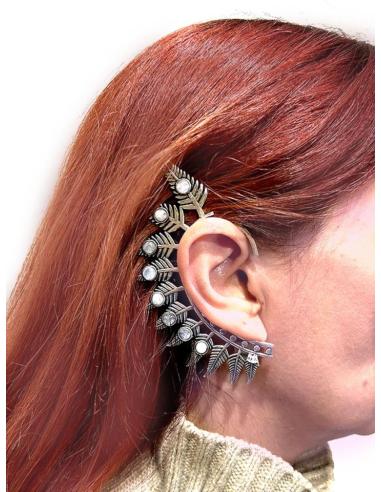 PENDIENTES EAR CUFF GRANDES PLATEADOS PARA UN LOOK FABULOSO