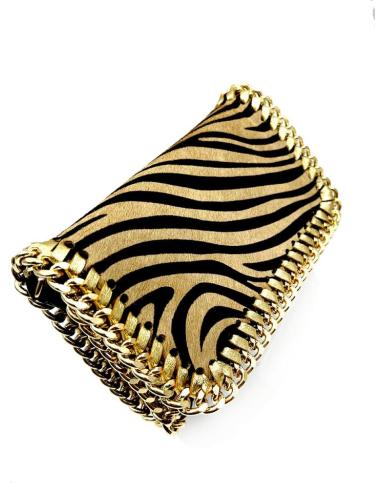 BOLSOS DE PIEL ORIGINALES CON DISEÑO ACTUAL CEBRA MARRON Y NEGRO