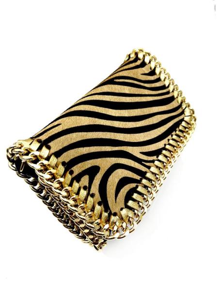 BOLSOS DE PIEL ORIGINALES CON DISEÑO ACTUAL CEBRA MARRON Y NEGRO