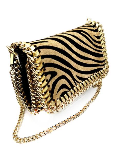 BOLSOS DE PIEL ORIGINALES CON DISEÑO ACTUAL CEBRA MARRON Y NEGRO