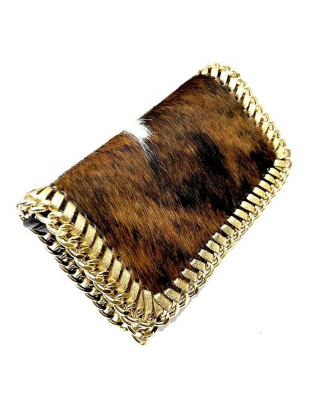 BOLSOS DE PIEL ANIMAL PRINT DE VACA TONOS MARRONES BLANCOS Y NEGROS