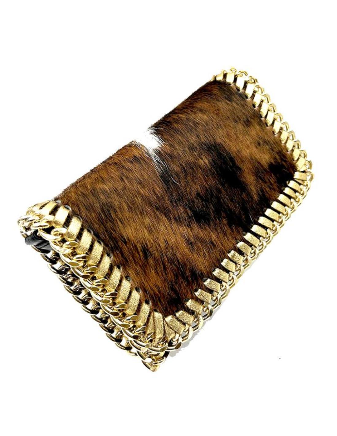 Modarno Bolso De Mano De Piel Auténtica De Coco + Auténtica Pelo