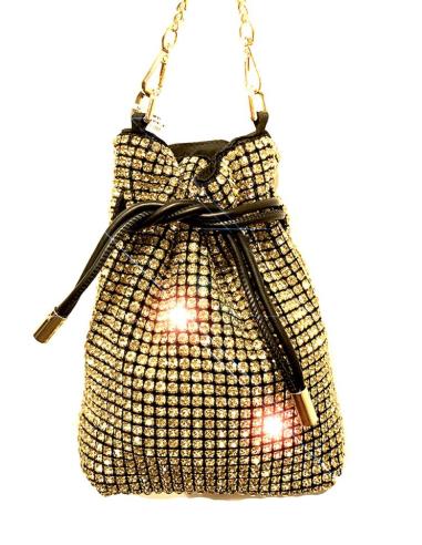 BOLSOS DORADOS PARA BODAS DE NOCHE CON PEDRERIA DE CRISTAL BRILLO