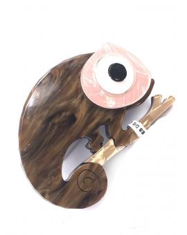 BROCHES MUJER DE ANIMALES PRESENTAMOS ESTE CAMALEON MARRON