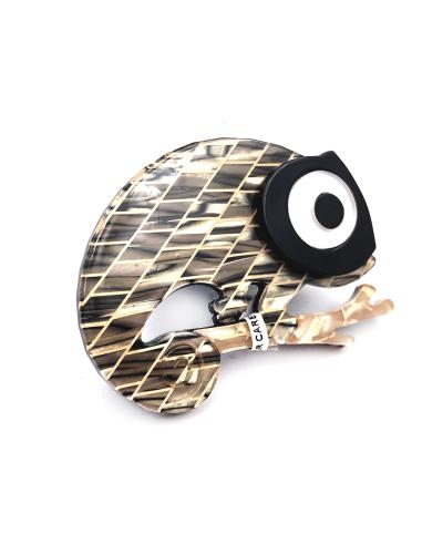 BROCHES MUJER DE CAMALEON COLOR CAREY QUEDA PRECIOSO Y ACTUAL