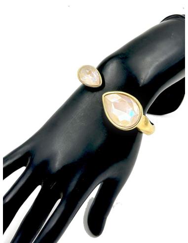 PULSERAS DORADAS CON GOTAS CRISTAL ALTA CALIDAD IDEAL BODA
