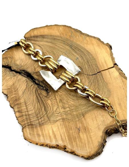 PULSERAS PLATEADAS Y DORADAS ESLABON GRANDE DISEÑO MUY ACTUAL