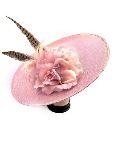 TOCADOS BODA ROSAS MAQUILLAJE CON ELEGANTES PLUMAS FAISAN