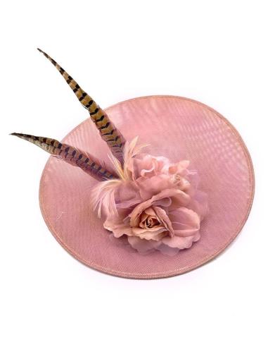 TOCADOS BODA ROSAS MAQUILLAJE CON ELEGANTES PLUMAS FAISAN
