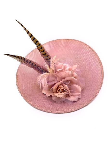 TOCADOS BODA ROSAS MAQUILLAJE CON ELEGANTES PLUMAS FAISAN