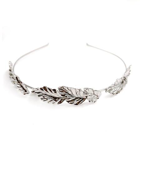 DIADEMAS PARA BODAS PLATEADAS CON DE CORACION DE HOJAS